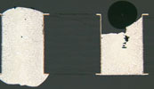 Figure 2. Hole completely filled: 2 points (Left); Sides of holes wetted with solder: 1 point (Right); Sides of holes NOT wetted with solder: 0 points